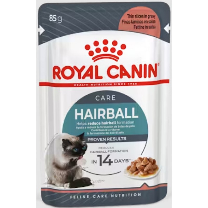 Royal Canin τροφή για ενήλικες γάτες (σε σάλτσα) για τη μείωση του σχηματισμού τριχόμπαλων 1x85gr