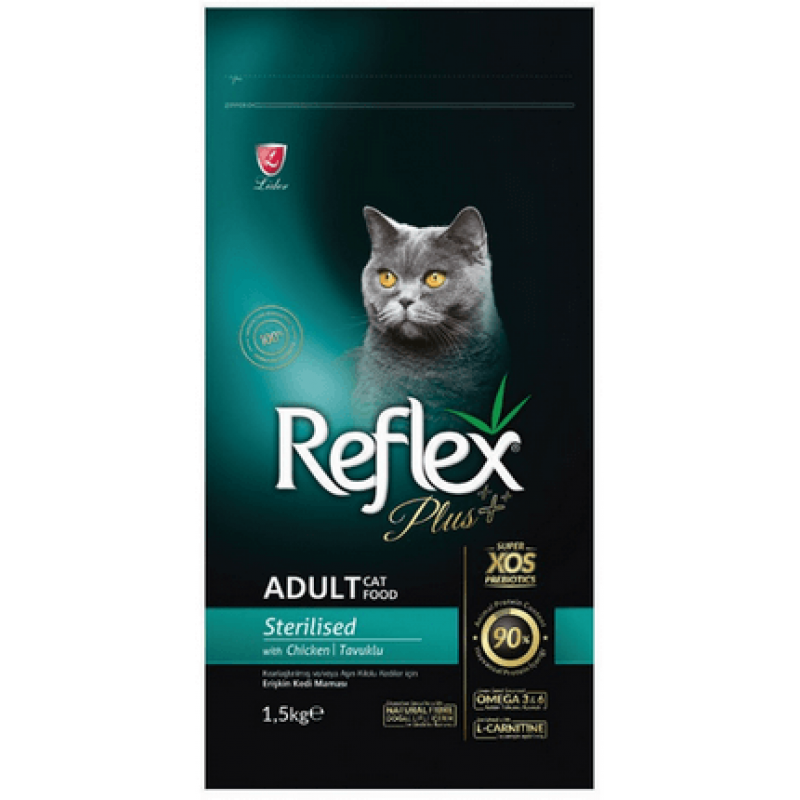 Lider Reflex plus τροφή για ενήλικες στειρωμένες γάτες,κοτόπουλο 1,5kg
