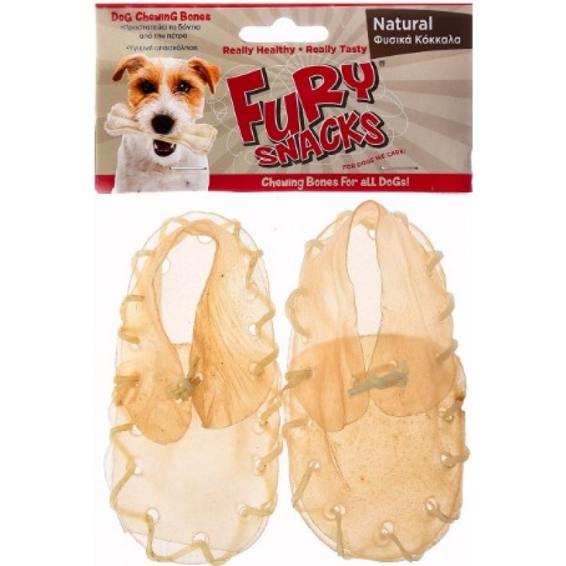 Fury Snacks κόκκαλο παπούτσι φυσικό,κατάλληλo για όλους τους σκύλους