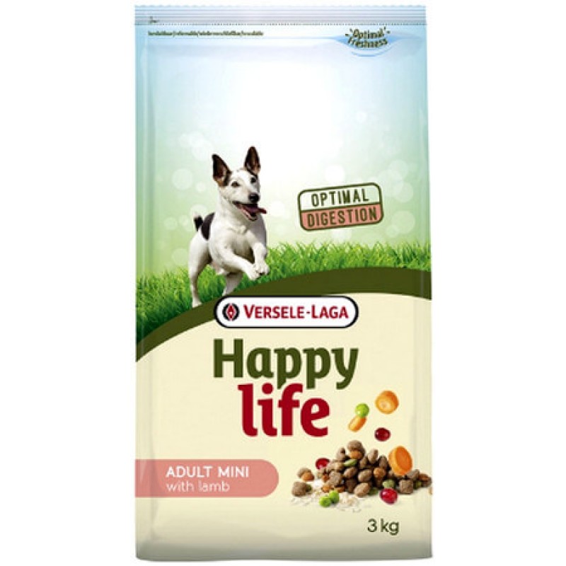 Versele-Laga Happy life Adult Mini Lamb με Αρνί πλήρης τροφή για ζωηρά μικρά ενήλικα σκυλιά