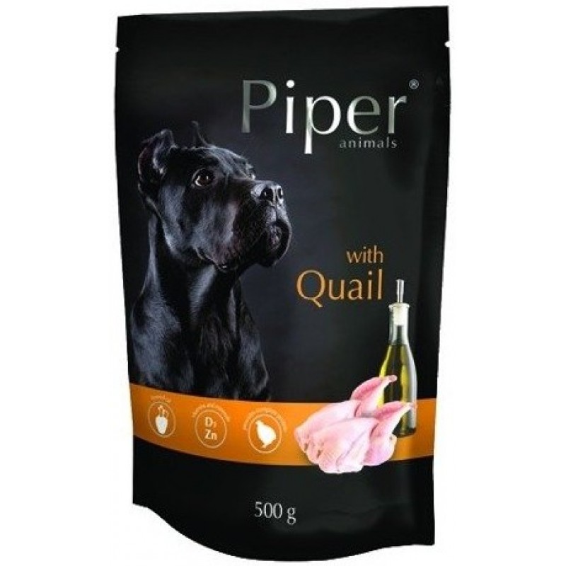 Dolina Piper Πλήρης τροφή για ενήλικες σκύλους σε φακελάκι με ορτύκι