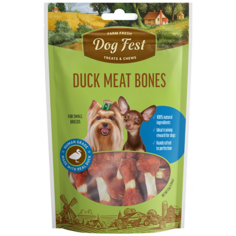 PetFest Dog λιχουδιά για μικρόσωμες φιλές κόκκαλα με κρέας πάπιας 55g