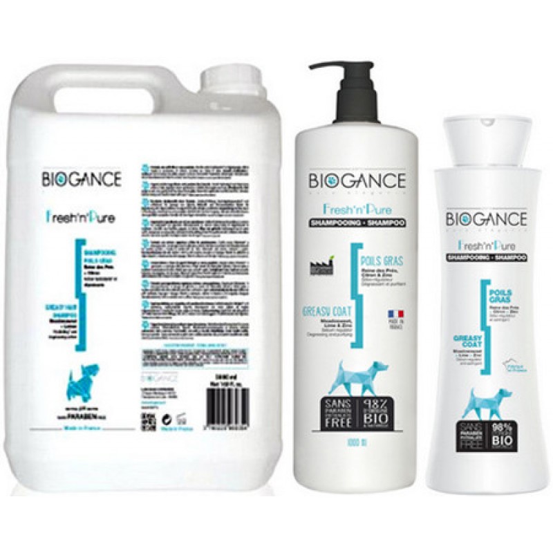 Biogance σαμπουάν fresh n' pure για λιπαρά μαλλιά με γλυκερίνη, Meadowsweet και Λεμόνι