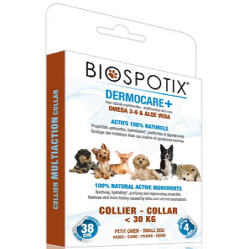 Biogance Biospotix Dermocare+απωθητικό μη τοξικό αντιπαρασιτικό κολάρο σκύλου μικρό 38cm
