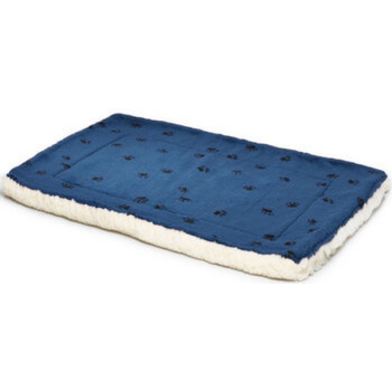 Midwest γούνινο,δερμάτινο,τετράγωνο,κρεβάτι,μπλέ 61x46 cm