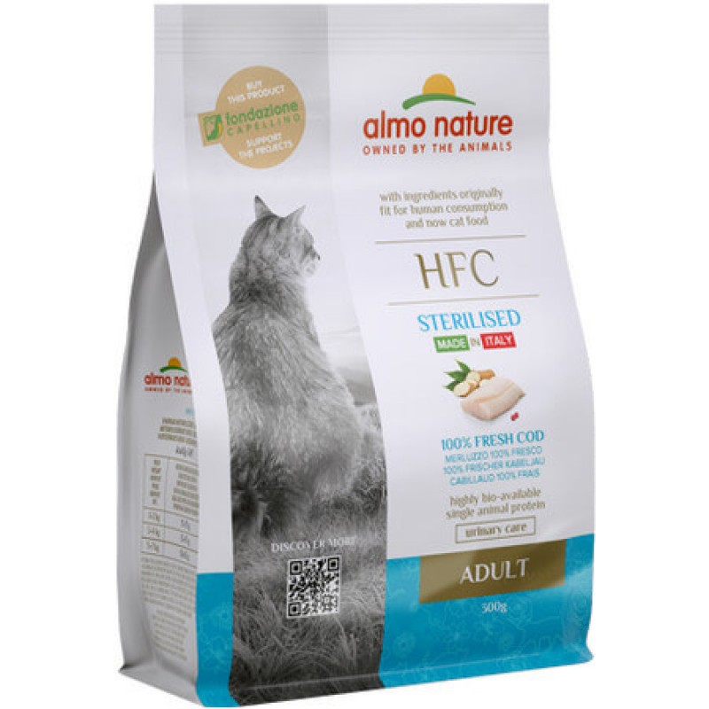 Almo Nature HFC τροφή για στειρωμένες γάτες με μπακαλιάρο 300g
