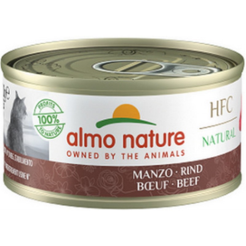 Almo Nature HFC Natural -πλήρη τροφή γάτας με μοσχάρι 70g
