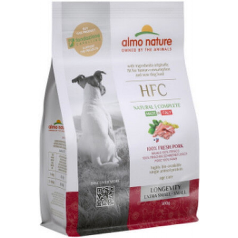 Almo Nature ξηρά τροφή μακροζωίας για XS-S με χοιρινό 1,2kg