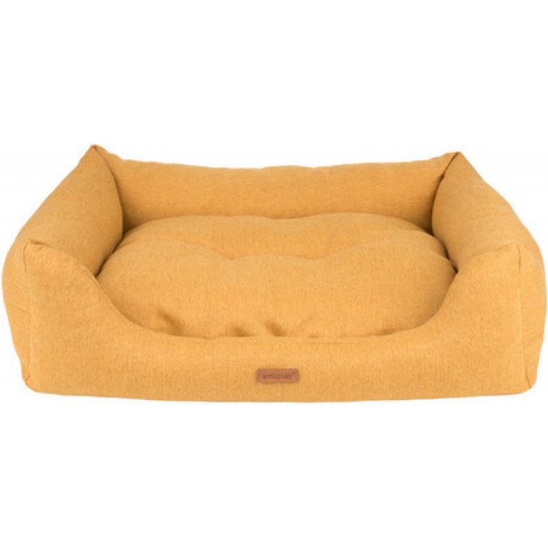 Amiplay-Καναπές/Κρεβάτι για σκύλους ΜΟΝΤΑΝΑ κίτρινο Medium 68 x 56 x 18 cm