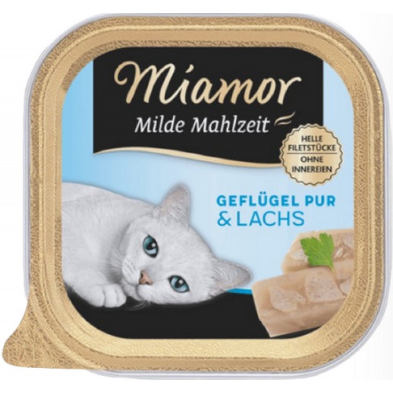 Finnern Miamor Πλήρης τροφή για ενήλικες γάτες με πουλερικά και σολομό χωρίς σιτηρά 100gr