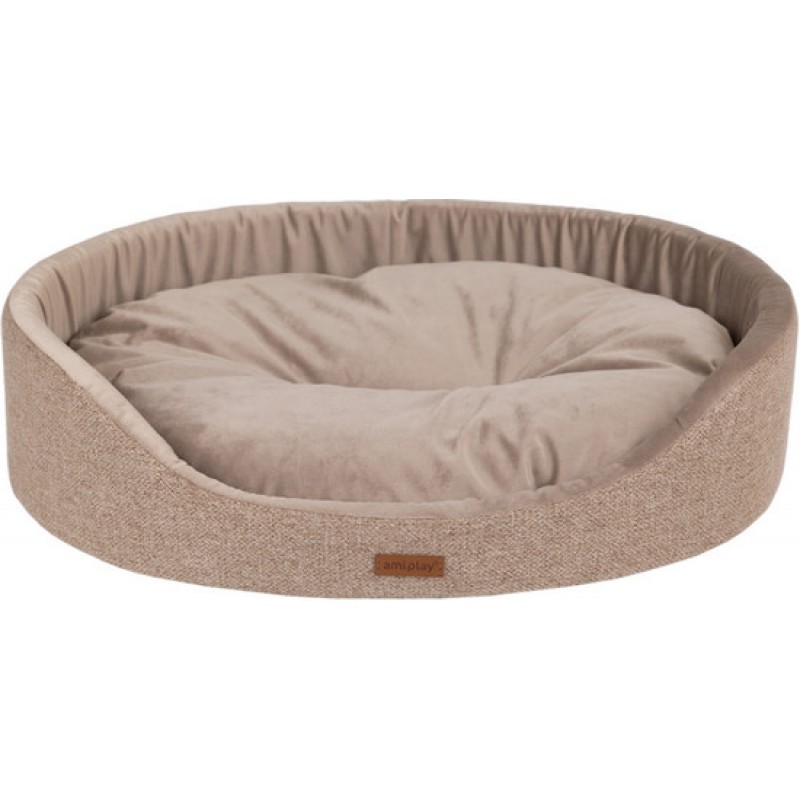 Amiplay-Κρεβάτι οβάλ SIENNA, Μπεζ L 58x50x15cm