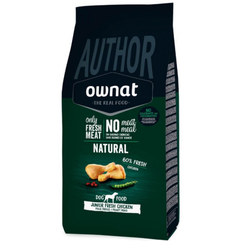 Ownat Author Πλήρης τροφή για νεαρά σκυλιά με φρέσκο κοτόπουλο 3kg