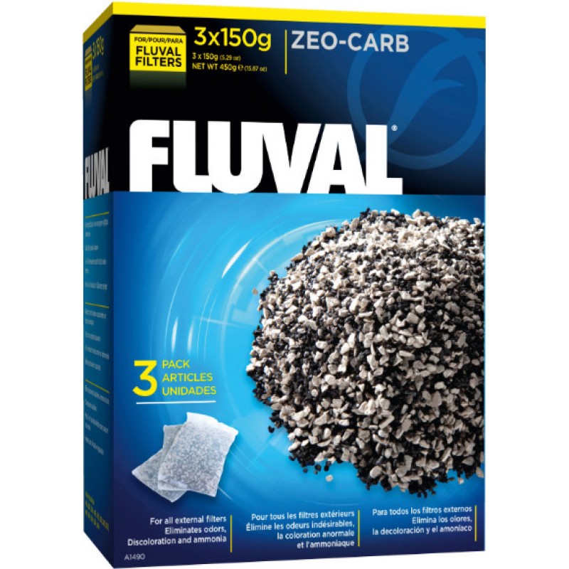 Fluval Zeo-Carb 450 Gram μέσο φιλτραρίσματος κατασκευασμένο από ενεργό άνθρακα 3x150gr-V
